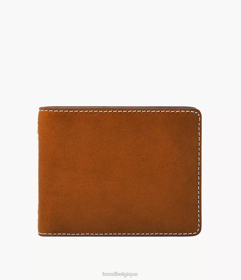 Fossil portefeuille Hommes Tremont à deux volets brun 8V46041701