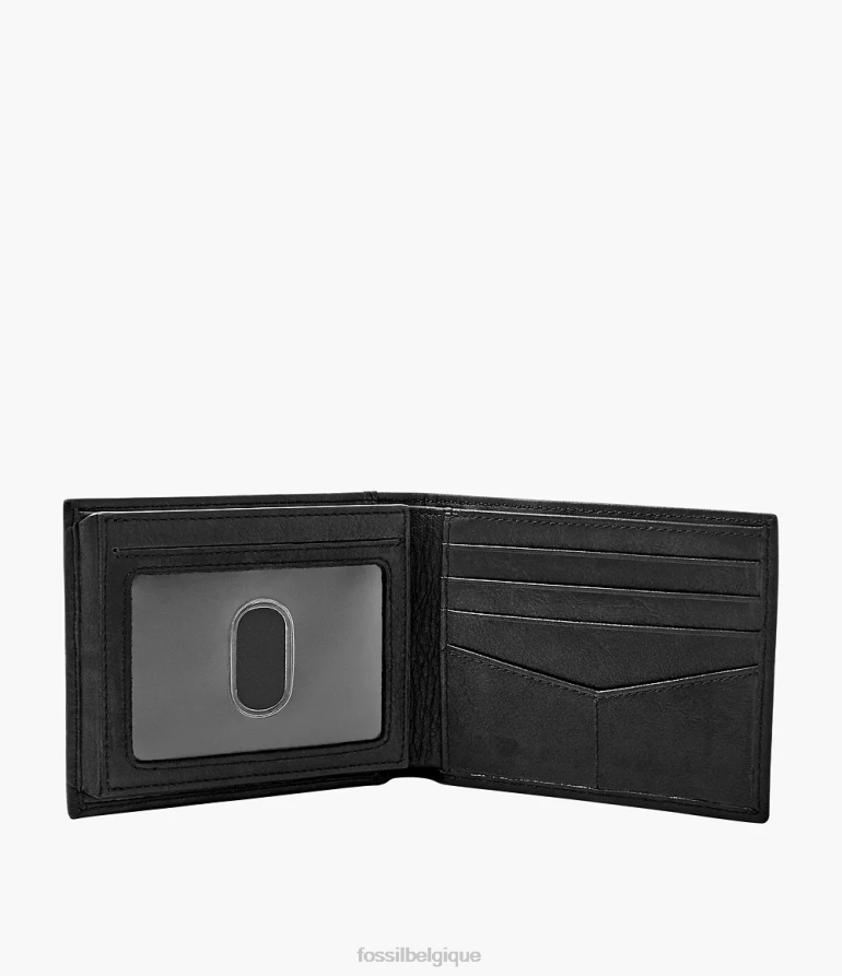 Fossil portefeuille Hommes ingram rfid à deux volets avec flip id noir 8V46041666