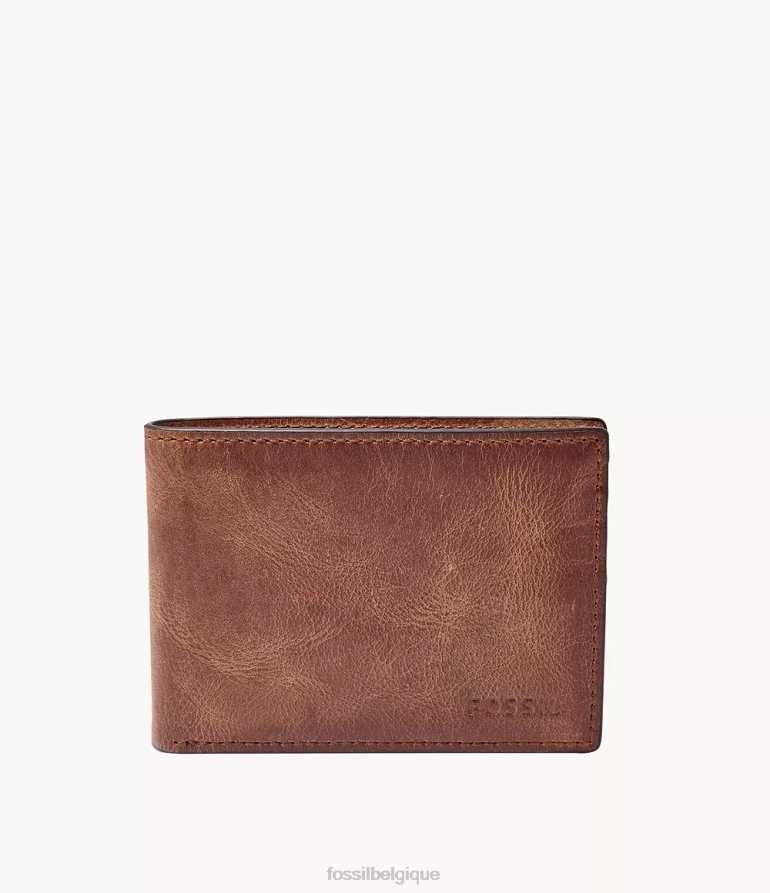 Fossil portefeuille Hommes poche avant derrick à deux volets brun 8V46041662