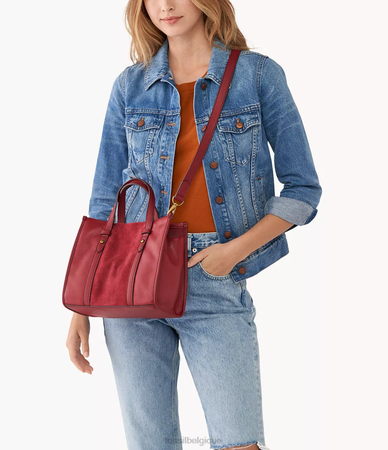 Fossil sac femmes cartable kingston rouge 8V4604611