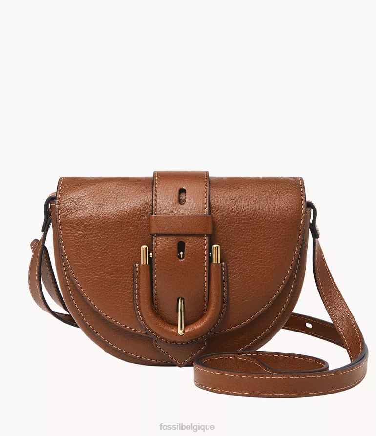 Fossil sac femmes harwell petit sac à bandoulière à rabat brun 8V4604325