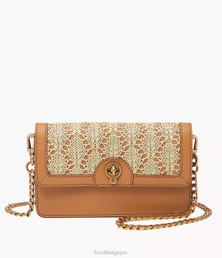 Fossil sac femmes portefeuille ainsley sur chaîne avec verrou tournant chameau 8V4604439