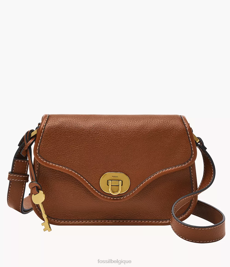 Fossil sac femmes sac à bandoulière Heritage à petit rabat brun 8V4604285