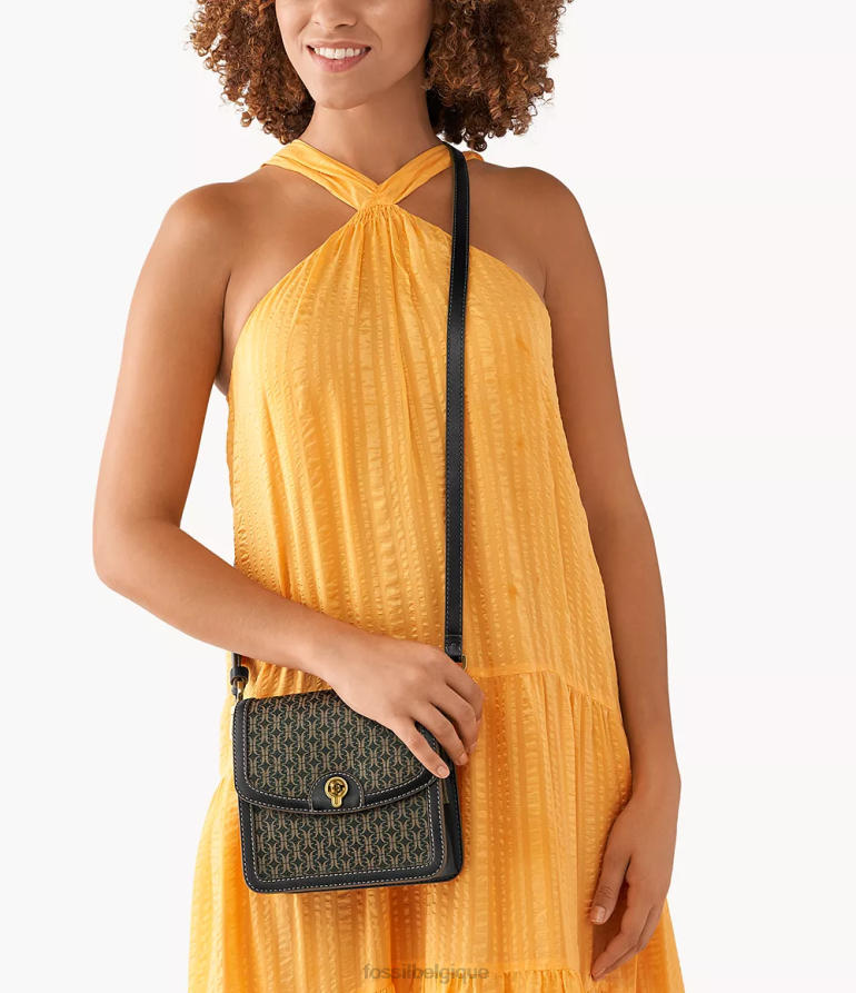 Fossil sac femmes sac à bandoulière ainsley à petit rabat noir 8V4604623