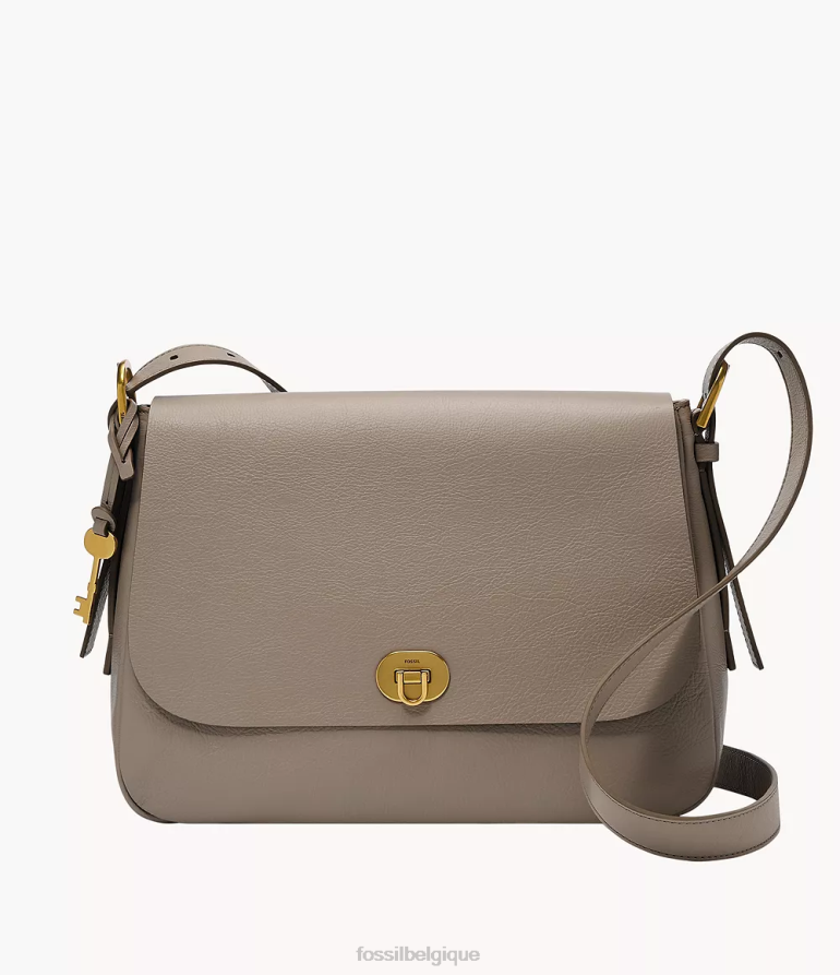 Fossil sac femmes sac bandoulière harper à grand rabat gris 8V4604468
