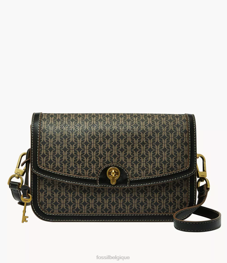 Fossil sac femmes sac à bandoulière à rabat ainsley noir 8V4604641