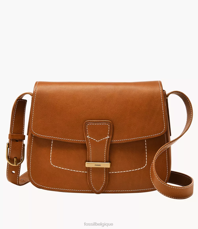 Fossil sac femmes sac à bandoulière à rabat tremont Cognac 8V4604284