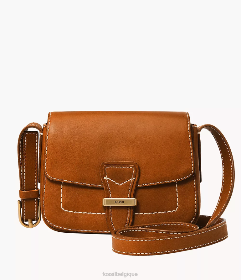 Fossil sac femmes tremont petit sac à bandoulière à rabat Cognac 8V4604316
