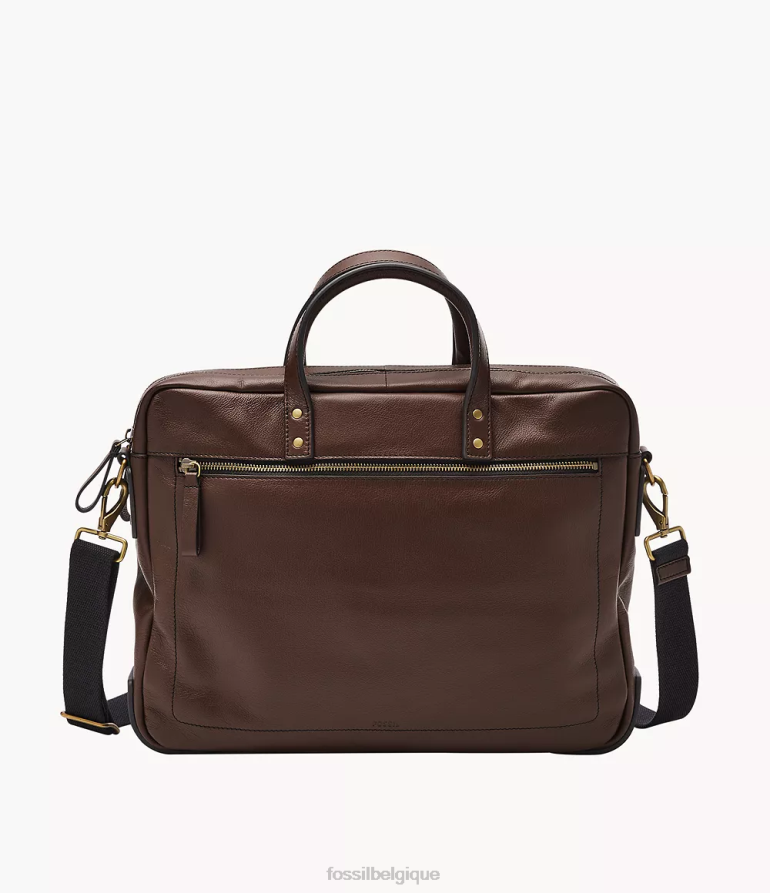 Fossil sac Hommes sac de travail haskell à double fermeture éclair marron foncé 8V46041617